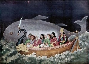 Matsya escorting Manu
